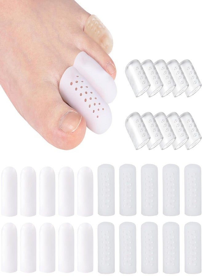 VYNFLICK Silicone Toe Protector: Gel Anti-Friction Breathable Toe Finger Caps 30PCS Toenail Guard Covers for Women Men Foot Bunion, Corn, Blister, Pain, Callu Toenail Sleeve Pads - Image 1